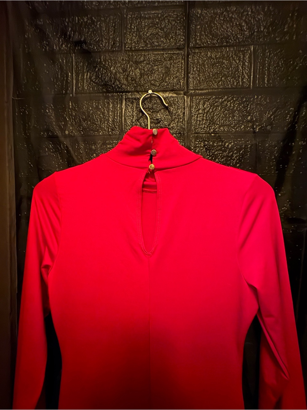 Long Sleeve Red Turtleneck Maxi Dress - Picture 4 of 4